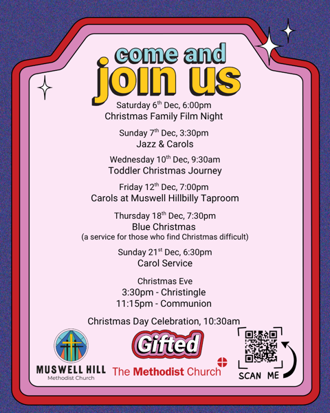 Diary of Christmas events at Muswell Hill Methodist Church